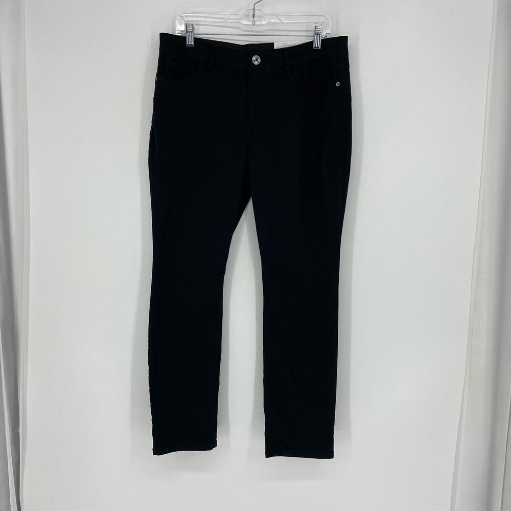 Liz Claiborne Slim Leg Mid Rise Black Pants Size 12 Petite - Picture 2 of 9